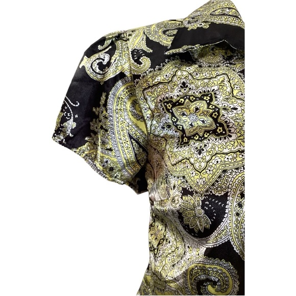 Cato Black and Yellow Paisley Button-Up Blouse, Plus Size 18/20, 2X - Picture 4 of 8